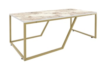 Andifli Rektangulärt Soffbord 120 cm i Trä med Geometriskt Underrede - Vit - Möbler - Bord & matgrupp - Soffbord