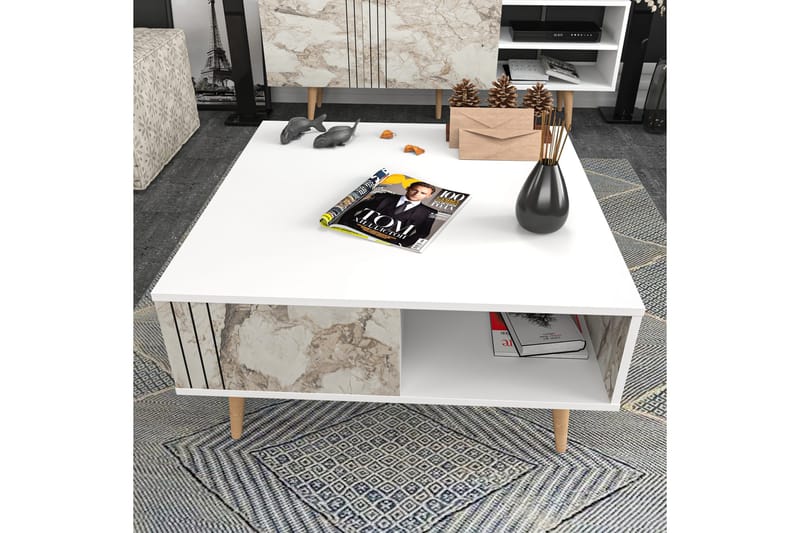 Andifli Soffbord 89,6x46,5x89,6 cm - Vit - Möbler - Bord & matgrupp - Soffbord