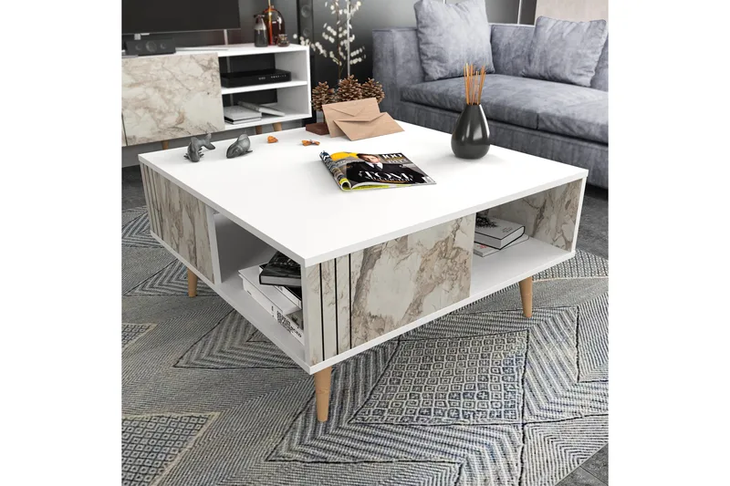 Andifli Soffbord 89,6x46,5x89,6 cm - Vit - Möbler - Bord & matgrupp - Soffbord
