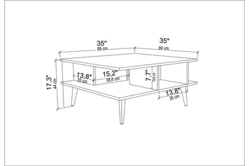 Andifli Soffbord 89x44x89 cm - Vit - Möbler - Bord & matgrupp - Soffbord