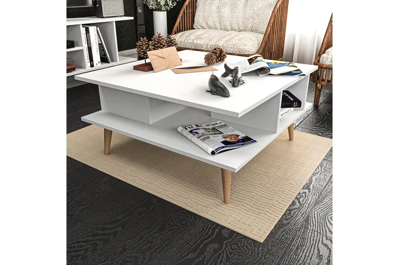 Andifli Soffbord 89x44x89 cm - Vit - Möbler - Bord & matgrupp - Soffbord