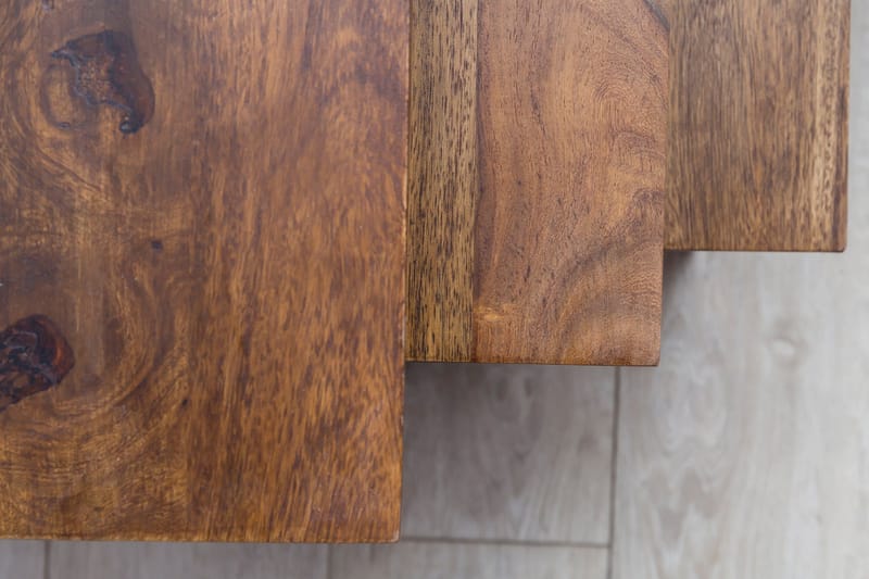 Aranza Satsbord 45 cm 3 Bord - Massivt Trä/Svart - Möbler - Bord & matgrupp - Soffbord