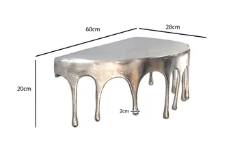Arvik Vägghylla 60 cm i aluminium med droppdesign - silver - Möbler - Bord & matgrupp - Soffbord - Soffbord med förvaring