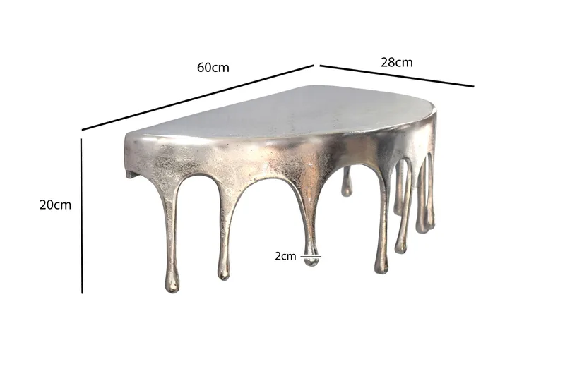 Arvik Vägghylla 60 cm i aluminium med droppdesign - silver - Möbler - Bord & matgrupp - Soffbord - Soffbord med förvaring