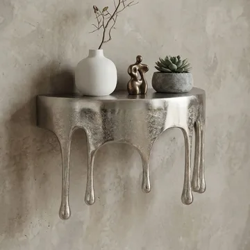 Arvik Vägghylla 60 cm i aluminium med droppdesign - silver - Möbler - Bord & matgrupp - Soffbord - Soffbord med förvaring