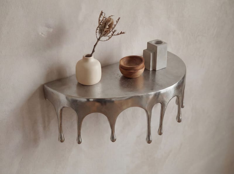 Arvik Vägghylla 60 cm i aluminium med droppdesign - silver - Möbler - Bord & matgrupp - Soffbord - Soffbord med förvaring