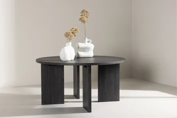 Askerön Runt Soffbord 80 cm med Plankben i Trä - Svart - Möbler - Bord & matgrupp - Soffbord