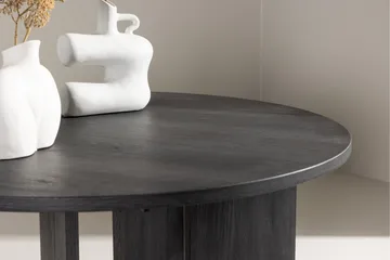 Askerön Runt Soffbord 80 cm med Plankben i Trä - Svart - Möbler - Bord & matgrupp - Soffbord