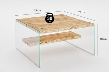 Assanisa Soffbord 75 cm - Natur/Glas - Möbler - Bord & matgrupp - Soffbord - Soffbord med förvaring
