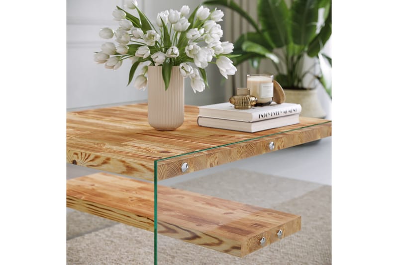 Assanisa Soffbord 75 cm - Natur/Glas - Möbler - Bord & matgrupp - Soffbord - Soffbord med förvaring
