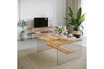 Assanisa Soffbord 75 cm - Natur/Glas - Möbler - Bord & matgrupp - Soffbord - Soffbord med förvaring