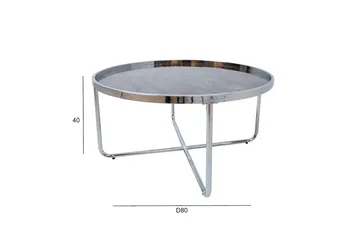 Astor Runt Soffbord i Metall och Glas - Grå - Möbler - Bord & matgrupp - Soffbord