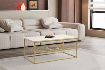 Soffbord Asude 95 cm - Guld/Marmor - Möbler - Bord & matgrupp - Soffbord