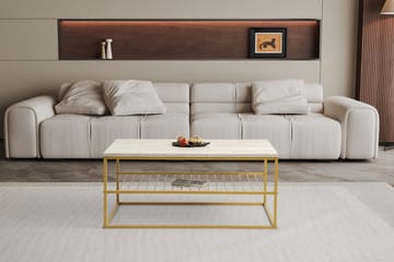Soffbord Asude 95 cm - Guld/Marmor - Möbler - Bord & matgrupp - Soffbord
