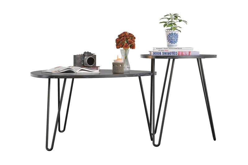 Athena Satsbord Svart/Marmormönster - Novogratz - Möbler - Bord & matgrupp - Soffbord