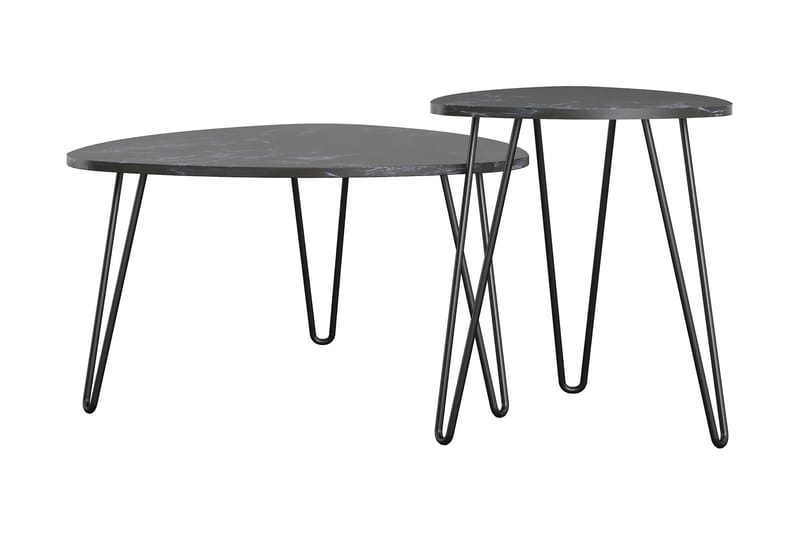 Athena Satsbord Svart/Marmormönster - Novogratz - Möbler - Bord & matgrupp - Soffbord
