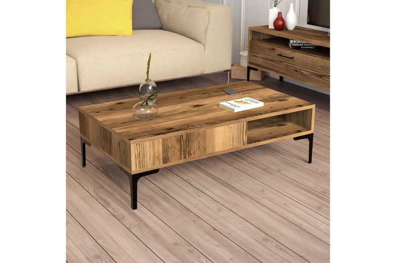 Bauksa Soffbord 105x32,6x105 cm - Brun - Möbler - Bord & matgrupp - Soffbord