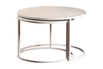 Bazra Runda Stapelbara Nästlade Soffbord i Metall - Vit - Möbler - Bord & matgrupp - Soffbord