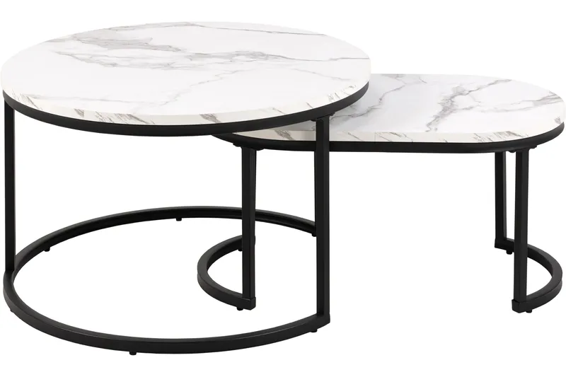 Belgrat Soffbord 70 cm Rund - Vit - Möbler - Bord & matgrupp - Soffbord