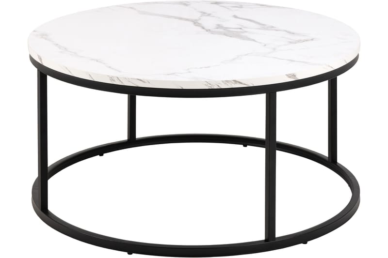 Belgrat Soffbord 80 cm Rund, Vit