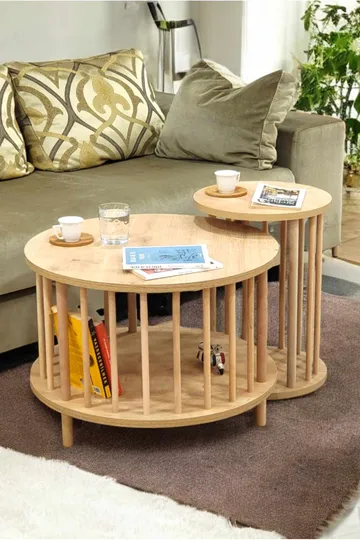 Belvo Soffbordsset 60x43 cm - Sapphire Oak - Möbler - Bord & matgrupp - Soffbord