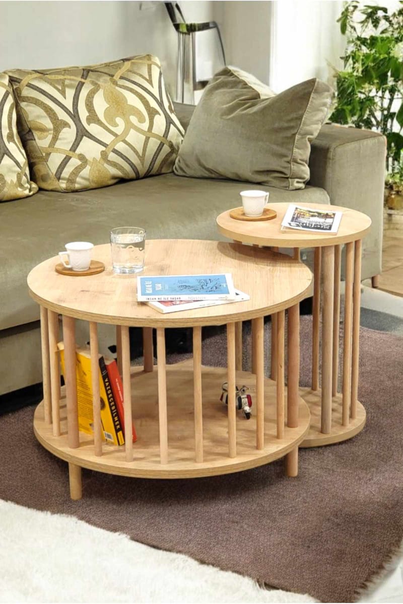 Belvo Soffbordsset 60x43 cm - Sapphire Oak - Möbler - Bord & matgrupp - Soffbord