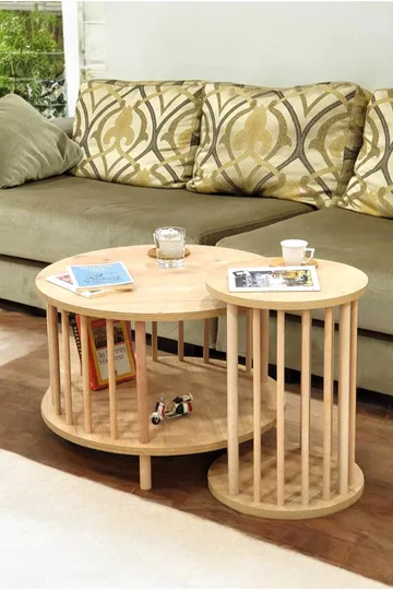 Belvo Soffbordsset 60x43 cm - Sapphire Oak - Möbler - Bord & matgrupp - Soffbord