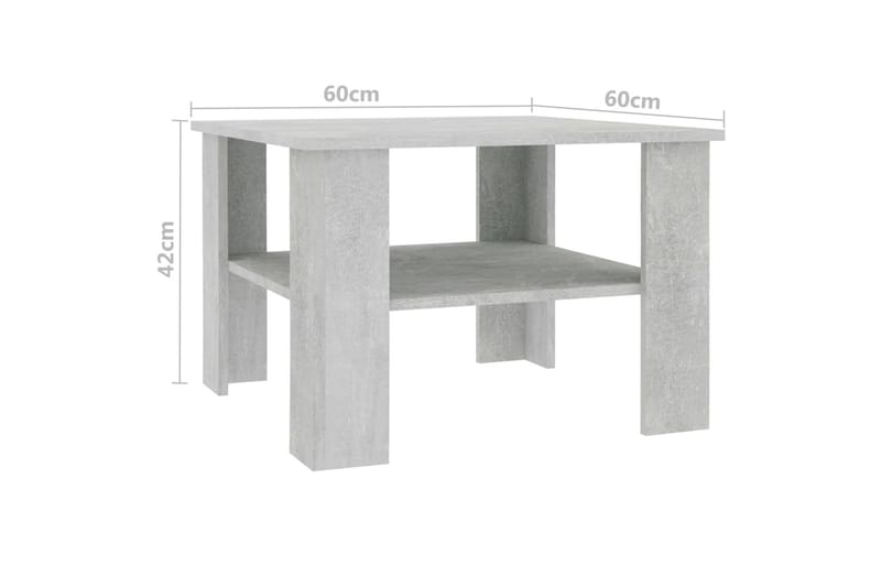 Soffbord betonggrå 60x60x42 cm spånskiva - Betonggrå - Soffbord