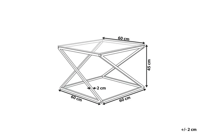 Beverly Kvadratiskt Soffbord 60 cm i Glas - Transparent - Möbler - Bord & matgrupp - Soffbord