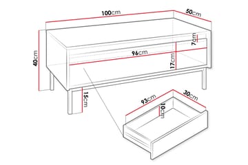 Soffbord Bjurholm 100 cm - Vit - Möbler - Bord & matgrupp - Soffbord