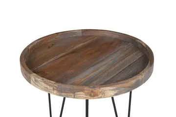 Bondiss 45 cm Runt Soffbord med Hårnålsben i Teak - Brun - Möbler - Bord & matgrupp - Soffbord