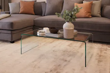 Bonisiolo Rektangulärt Soffbord 110x55 cm i Böjt Glas - Transparent - Möbler - Bord & matgrupp - Soffbord