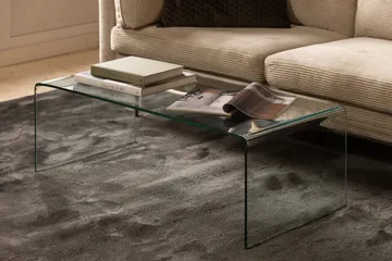 Bonisiolo Rektangulärt Soffbord 110x55 cm i Böjt Glas - Transparent - Möbler - Bord & matgrupp - Soffbord