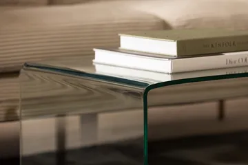 Bonisiolo Rektangulärt Soffbord 110x55 cm i Böjt Glas - Transparent - Möbler - Bord & matgrupp - Soffbord