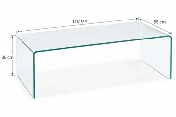 Bonisiolo Rektangulärt Soffbord i glas 110 cm - Transparent - Möbler - Bord & matgrupp - Soffbord