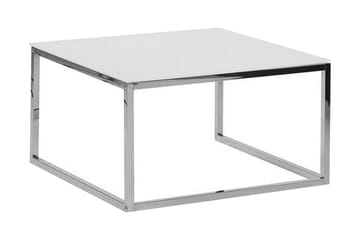 Brea Kvadratiskt Soffbord i Glas med Kubformad Ram - Vit - Möbler - Bord & matgrupp - Soffbord