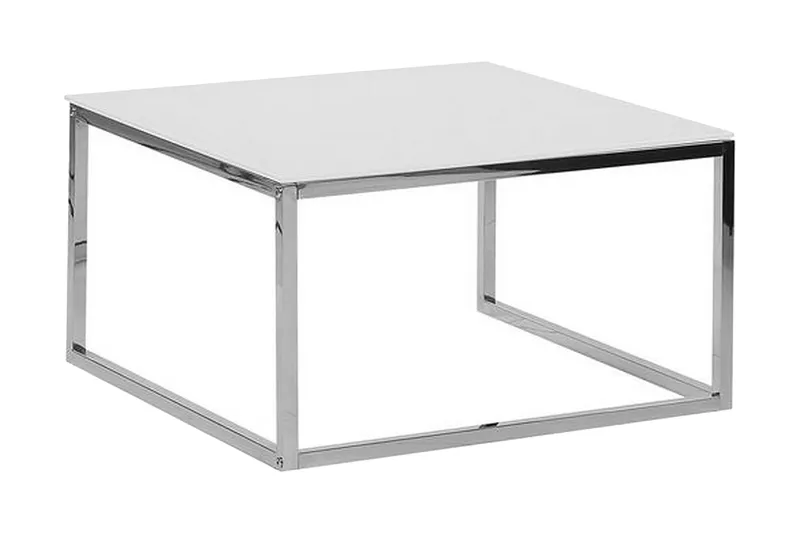 Brea Kvadratiskt Soffbord i Glas med Kubformad Ram - Vit - Möbler - Bord & matgrupp - Soffbord