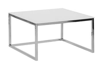 Brea Kvadratiskt Soffbord i Glas med Kubformad Ram - Vit - Möbler - Bord & matgrupp - Soffbord