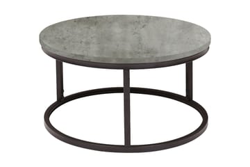 Brite Runt Soffbord 60x32 cm i Trä med Metallunderrede - Grå - Möbler - Bord & matgrupp - Soffbord