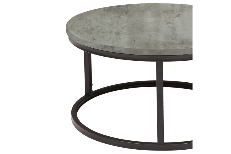 Brite Runt Soffbord 60x32 cm i Trä med Metallunderrede - Grå - Möbler - Bord & matgrupp - Soffbord