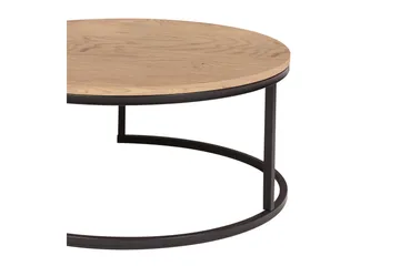 Britu Runt Soffbord 80x35 cm i Trä med Ekutseende - Beige - Möbler - Bord & matgrupp - Soffbord