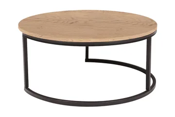 Britu Runt Soffbord 80x35 cm i Trä med Ekutseende - Beige - Möbler - Bord & matgrupp - Soffbord