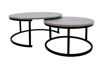 Britu Satsbord 2 st Grå/Svart - Möbler - Bord & matgrupp - Soffbord