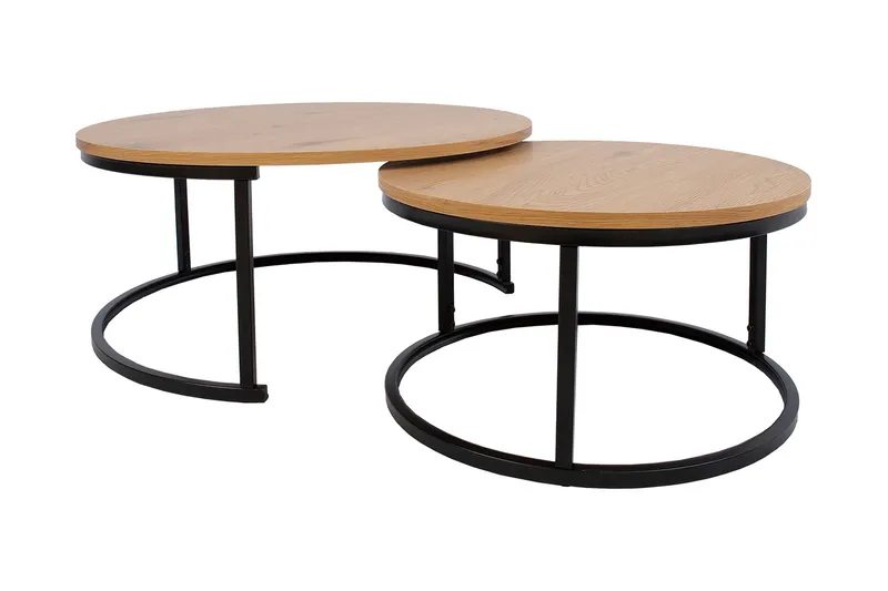 Britu Satsbord 2 st Natur/Svart - Möbler - Bord & matgrupp - Soffbord