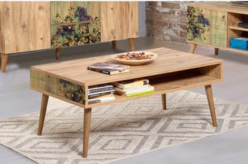 Brokind Soffbord 110 cm med Förvaring Hylla - Natur/Grön - Möbler - Bord & matgrupp - Soffbord - Soffbord med förvaring