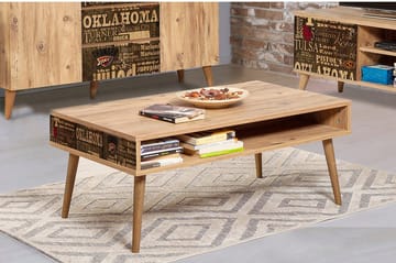 Brokind Soffbord 110 cm med Förvaring Hylla Oklahoma - Natur - Möbler - Bord & matgrupp - Soffbord - Soffbord med förvaring