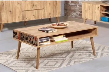 Brokind Soffbord 110 cm med Förvaring Hylla Text - Natur - Möbler - Bord & matgrupp - Soffbord - Soffbord med förvaring