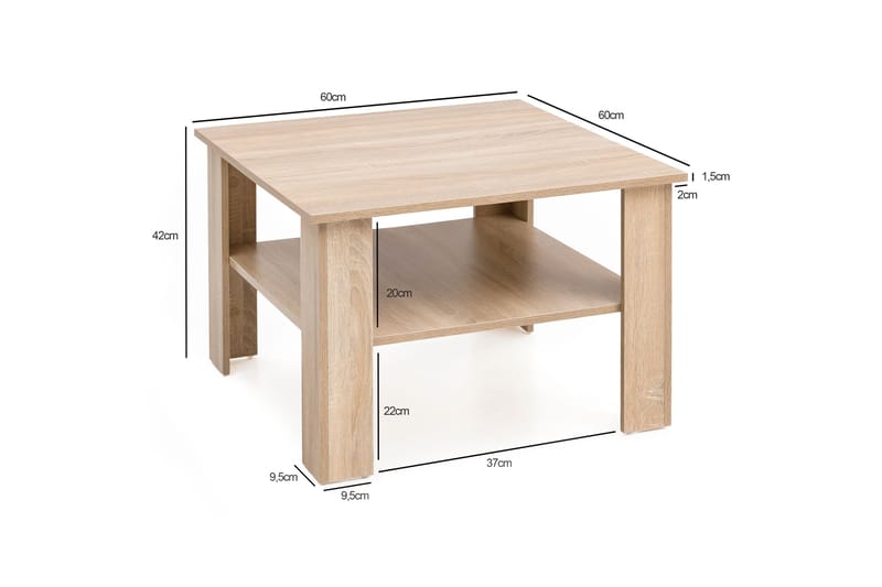 Bulanda Soffbord 60 cm med Förvaring Hylla - Natur - Möbler - Bord & matgrupp - Soffbord