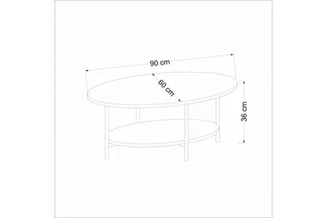 Burata Soffbord 90 cm - Ek/Vit - Möbler - Bord & matgrupp - Soffbord