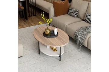 Burata Soffbord 90 cm - Ek/Vit - Möbler - Bord & matgrupp - Soffbord